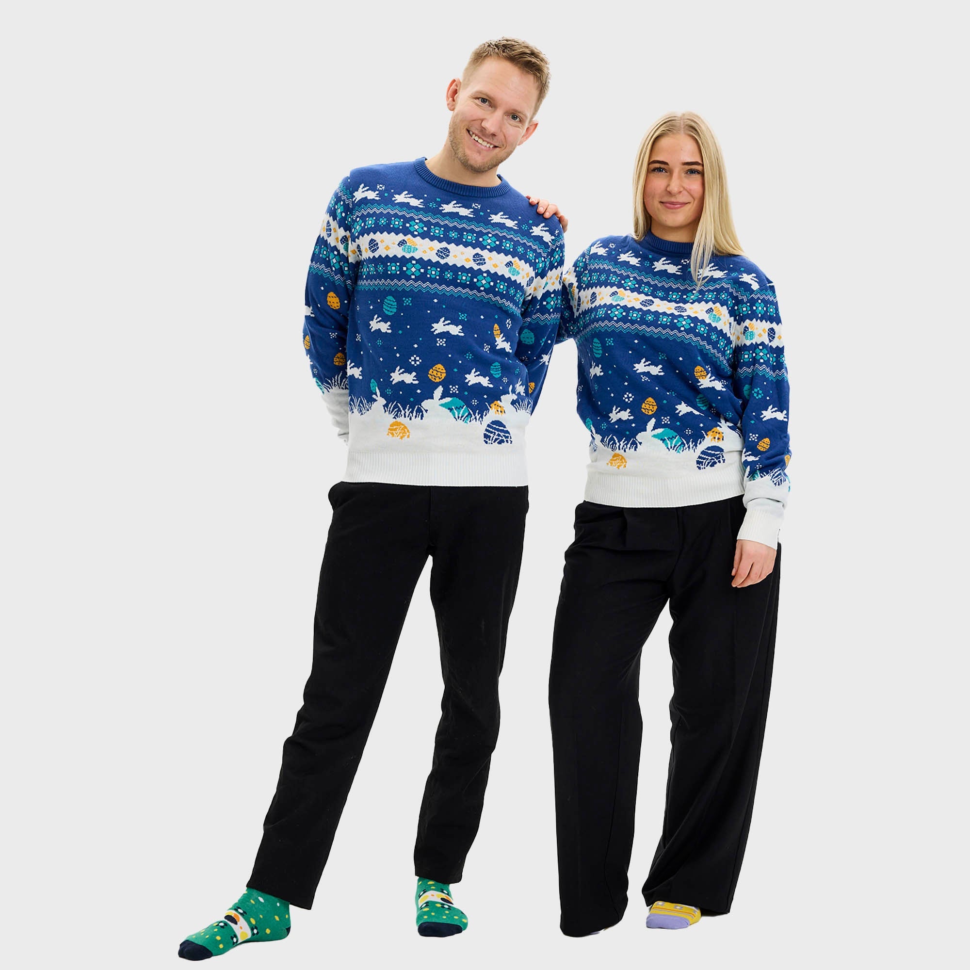 Cute Påsktröjan Blå - Herr